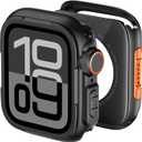 BXUXOHS Metal Case for Apple Watch 44mm Cover,Rugged Protective Bumper +Metal Crown +PC Back Cover,Military-Grade Armor Shield Shockproof Protector Case for iWatch Series 6/5/4/SE 44 mm (Black Orange)