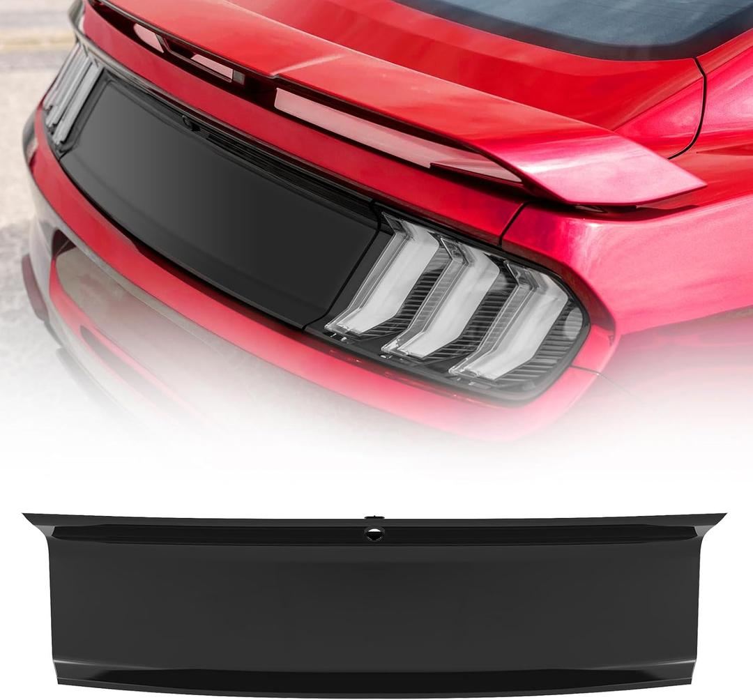 Rear Decklid Panel Trim Compatible with Ford Mustang 2015-2022, Mustang External Accessories Trunk Center Cover Panel Trim (Shiny Black)