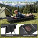 87" Camping Cot, Heavy Duty 400lbs Capacity, Adjustable Height with Leg Extenders, Lightweight Aluminum Frame Portable Folding Bed for Camping,Travel, Beach, Office Nap