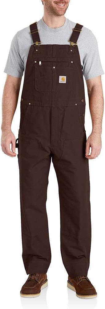 Carhartt Men's R01 Relaxed Fit Duck Bib Overall (36W x 32L, Dark Brown)