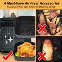 BYKITCHEN 9 Inch Square Silicone Air Fryer Liners for 6 to 8QT, Set of 2, Reusable Silicone Airfryer Tray Insert, Air Fryer Accessories for Corsori 6QT, Ninja Airfryer Pro XL 6.5QT, Gourmia & More