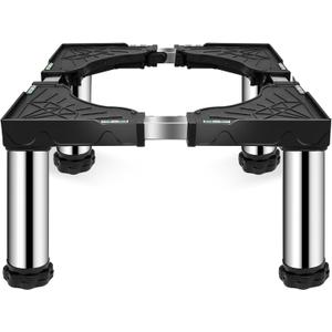 Mini Fridge Stand with 4 storage Feet (9.4"-10.6" High), Adjustable Base Tray Anti-Vibration for Mini Refrigerator Stand Washing Machine Stand Pedestal Dryer Dishwasher AC, Max Load 330LBS