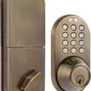 MiLocks TF-02AQ Digital Deadbolt Door Lock with Electronic Keypad for Exterior Doors, Antique Brass