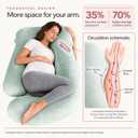 MOON PARK Pregnancy Pillows for Sleeping - U Shaped Full Body Maternity Pillow with Removable Cover - Support for Back, Legs, Belly, Hips - 57 Inch Pregnancy Pillow for Women - Green, Velvet Cover - 57 Inch