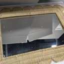 Small Scalloped Rattan Wall Mirror 23" x 17" Decorative Mirror