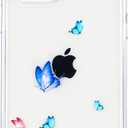 2 x for iPhone 12 Pro Max Case, [Military Grade Drop Tested] [Compatible with MagSafe] Slim Protective Cover, Clear Shockproof Case 12 Pro Max Phone Case 6.7", Clear Butter-Fly