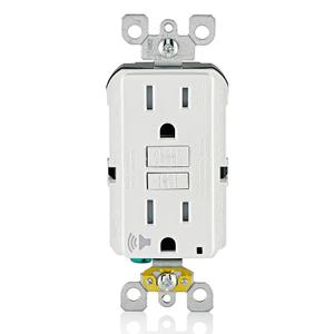 Leviton GFCI Outlet with Audible Alarm, 20 Amp, Self Test, Tamper-Resistant with LED Indicator Light, Great for Refrigerators in Garages, GFTA2-W, White