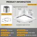 Bathroom Exhaust Fan with Light 10" Ultra Quiet 1.0 Sones,1000LM, 5CCT, Exhaust Fan Mounting Opening 8"x8" in 110CFM Bathroom Fan with Light Ceiling Mount for Home, Bath, Office