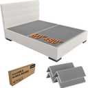 Queen Size Bunkie Board 60x80'' - Breathable Hollow-Core Bed Support, Noise Minimizing & Moisture Resistant Oxford Fabric Cover, Low Profile Bed Board for Sagging Queen Mattress, Grey