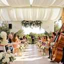 12 Panels 5x20ft Ivory Ceiling Drapes for Wedding Parties, Wrinkle Free Thick Polyester 20ft Extra Long Wedding Draping Ivory Ceiling Curtains Arch Drapery for Birthday Party Canopy Tent Decor