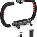 Zeadio Camera Smartphone Stabilizer, Handle Grip Handheld Video Rig, Compatibility with All Camera, Camcorder, Action Camera, DSLR and for All iPhone and Android Smartphones