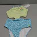 1-Piece Cut Out Swim Suit, Turquoise Waves/Cool Matcha, 12T