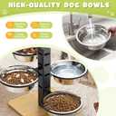 Elevated Dog Bowls Stand - 4 Heights Raised Dog Bowl Large Sized Dog - Dog Feeding Station - Dog Food and Water Bowl Set with Portable Handle - Suitable for Multi-Dog Feeding