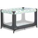 Dream On Me Zodiak Baby Playard, Breathable Mesh Sides, Soft Comfortable Mattress, Quick & Easy to Fold with Travel Carry Bag, Compact Space Saving Design - Grey/Green
