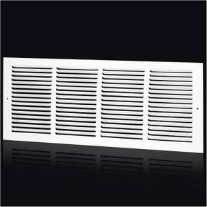 24"Wx8"H Duct Opening Return Air Grille,Air Return Vent Cover Grill for Sidewall and Ceiling,Solid Steel AC Vent Cover HVAC Cold Air Intake Grille Without Filter House,Outer Dimension:25.75WX9.75"H