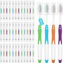 Frekare 100 Bulk Toothbrushes Pack with Covers, Individually Wrapped Tooth Brushes for Adults & Kids, Disposable Toothbrush for Travel, Donations, Hotels, Medium Soft Toothbrushes with Hygienic Cap