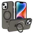 ZIYE Magnetic for iPhone 14 Case with Stand[Compatible with MagSafe]，Shockproof Magnetic Kickstand Slim Translucent Cover for iPhone 14 Case with Ring Stand,Black