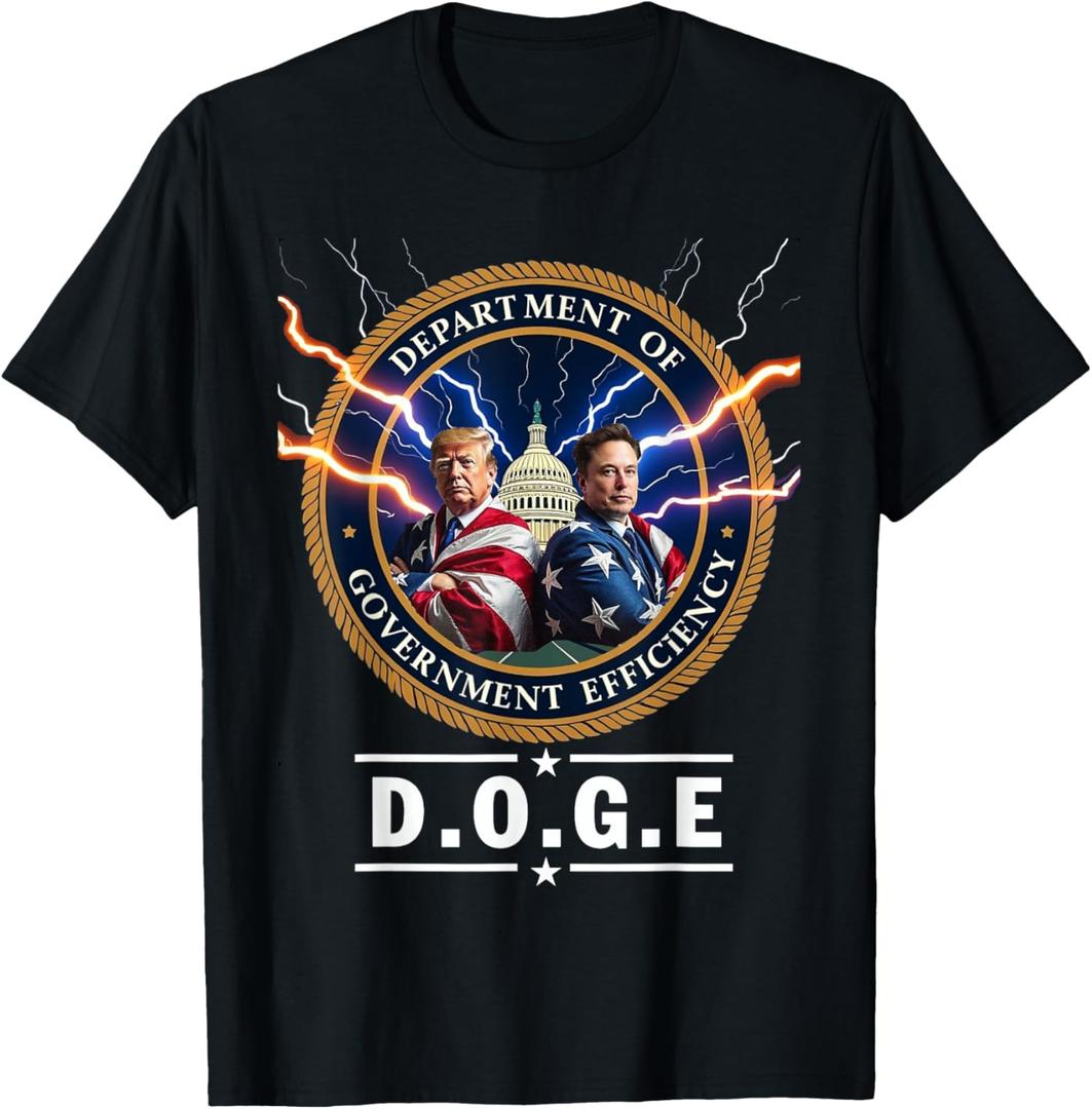Department of Government Efficiency DOGE trump 47th elon T-Shirt (Small, Black)