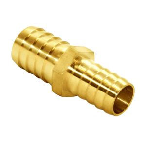 Joywayus Hose Barb Reducer 5/8" to 3/4" Barb Fitting Reducing Splicer, Hex Union Brass Fitting Water/Fuel/Air
