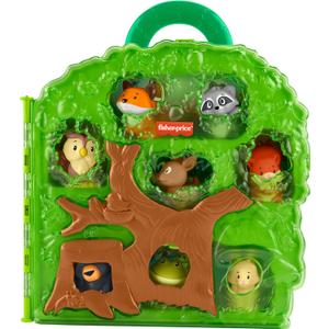 Fisher-Price Little People Toddler Toy Forest Friends Carry Case Playset with Animal Figures for Pretend Play Kids Ages 1+ Years