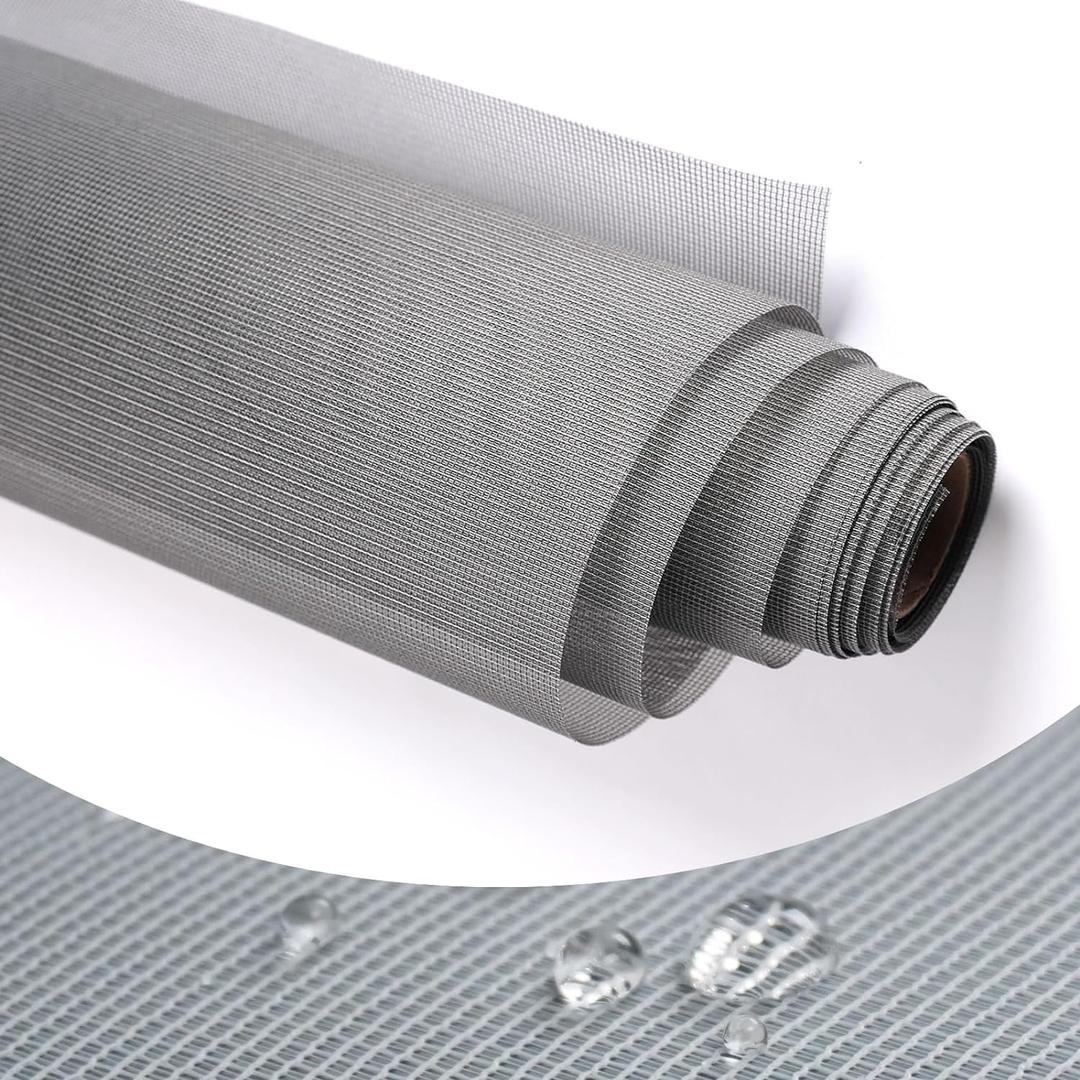 High Density dustproof and Pollen Proof net Window Screen mesh roll Used to Replace Screen Windows and Doors(Grey: 109''X37''(276X95cm)