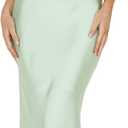 Phicia Sexy Satin Halter Neck Backless Maxi Dress for Women Elegant Tie Cowl Back Formal Wedding Guest Dress for Summer L
