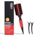 BBV Round Brush for Blow Out, Hair Brushes for Women, Boar Bristle Round Hair Brush for Curling, Styling, Volume & Shine, Red and Black (1.3 INCH)