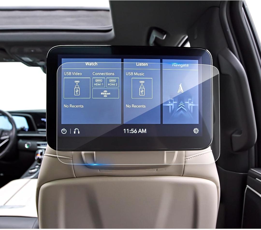 (2Pack) 2021-2025 2026 Escalade Screen Protector for Cadillac Escalade & Escalade IQ Rear-seat 12.6-inch Touch Screen, 9H Tempered Glass 2023 2024 Escalade V Accessories HD Transparent 12.6"