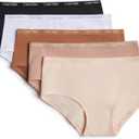 Calvin Klein Girls' Hipster Underwear Five Pack (Large, Naturals)