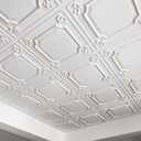 Art3d Drop Ceiling Tiles 24x24 in White (12-Pack, 48 Sq.ft), Wainscoting Panels Glue Up 2x2, 12pcs 24"x24"