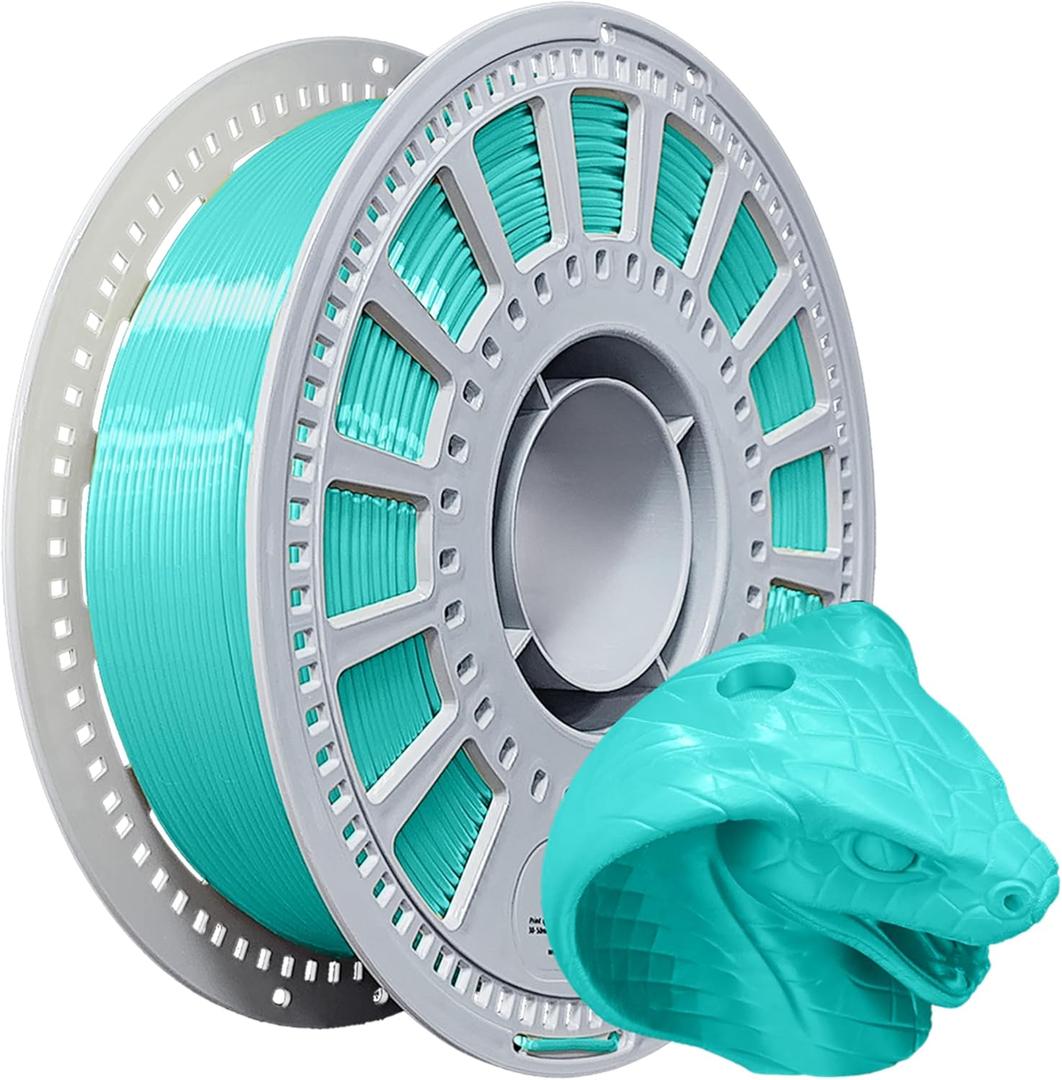 Silk PLA Filament 1.75mm 1KG - 4X Metallic Shine, High Speed Silk Pla Filament, 0.03mm Accuracy, 0.2mm Nozzle Safe, PLA Filament, for Bambu Lab/Ender 3,(Light Blue-green)