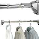 Stainless Steel Adjustable Closet Rod, No-Drill Installation, Heavy-Duty Hanging Bar for Closet, Wardrobe & RV (20-30 inch)