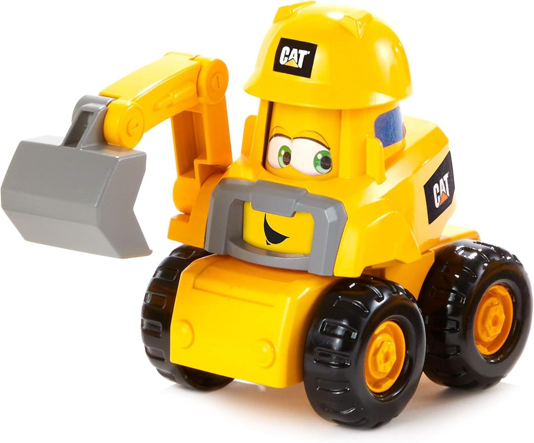 CAT Construction Toys, Junior Crew Construction Pals Excavator EduCATional Preschool Vehicle with Kid Vroom Sounds and Animated Face. for Ages 2+
