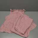 Tanming Women's 2 Piece Set Outfits Gingham Plaid Tank Tops Wide Leg Pants Matching Lounge Sets (Pink, M)