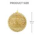 Spiked Glitter Christmas Ornaments, 4PCS 4.33" Handcrafted Cone Stud Ball Decorations in Punk Rock Gothic & Modern Glam Style, Shatterproof Christmas Tree and Holiday Decor for Home Party or Gift