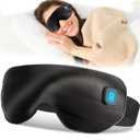 Silk Cordless Heated Eye Mask for Dry Eyes with Washable Cover, Warm Eye Compress to Unclog Glands Heating Pad for Women Men Relieve Blepharitis Chalazion MGD Syndrome Stye Eye Treatment, Black