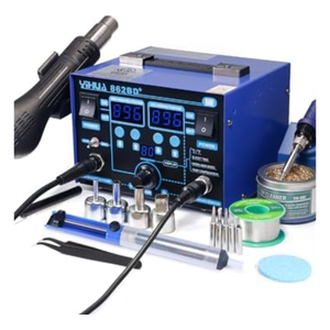 YIHUA 862BD+ SMD ESD Safe 2 in 1 Soldering Iron Hot Air Rework Station °F /°C with Multiple Functions