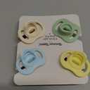 Tommee Tippee Ultra-Light StayPut Pacifier, One-Piece Silicone Design, 0-6m, 4 Pack (Cream/Yellow/Blue/Sage)