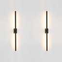 Only Suitable for Small Junction Box Set of 2 Hardwired Dimmable Long Black Tube Wall Sconce Linear Vanity Wall Light for Bathroom Bedroom Living Room Hallway (2 Pack, 32'', Black, Dimmable)