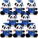 Sotiff 8 Pcs 8'' Graduation Plush Panda Bear Gift 2025 Stuffed Animals with Bachelor Gown Plush Cute Bear Graduation Congrats Grad Present for Grad Ceremony(Royal Blue)