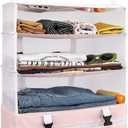 Surblue Hanging Closet Storage Bag Collapsible 3-Shelf Washable Oxford Fabric with 2 Hooks (XL 17.71*11.81*20in, Pink)