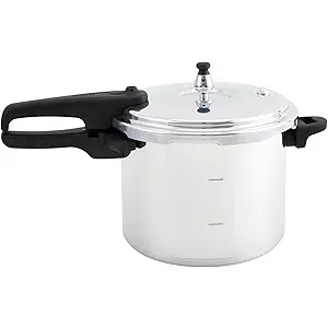 IMUSA 7 Quart Stovetop Aluminum Presure Cooker with safety valves for risk-free opening
