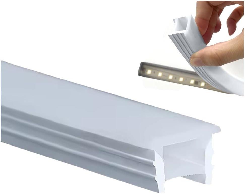 16.4ft/5m Silicone Soft LED Channel System, Flexible U Shape Tube LED Light Strip Silicone Cover for Living Room, Kitchen, Patio and Other Outdoor Ambient Decor, No Light Strip (15 x 10mm)