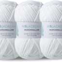 3PCS 3.5oz Chenille Yarn for Blankets Amigurumi: Soft Velvet Baby Yarn Blanket Knitting and Crocheting Bulky 5# Yarn 3 Skeins of 100g (White)