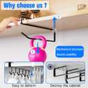 Tumbler Lid Organizer Inside Cabinet,6PCS Coffee Mug Holder, Space Saving Cup Rack for Kitchen Storage Organization, Paper Towel Holder Under Cabinet