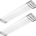 ANTLUX 4ft LED Flush Mount Linear Lights 40W 4500lm Kitchen Light Fixtures, 5000K, 4 Foot led Kitchen Ceiling Light fixtures for Living Room, Laundry, Replace for Fluorescent Version 2 Pack