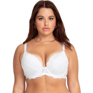 Smart & Sexy Women's Maximum Cleavage Underwire Push Up Bra (42C, White)