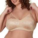 Playtex Women's Wireless Bra, 18 Hour Plus-Size Bras Available, Ultimate Lift, Moisture-Wicking, Single or 2-Pack (36C, Nude)