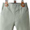 Boarnseorl Baby Boys Pants Sets, Infant Long Sleeve Shirt + Pants + Bow Tie + Suspenders Outfits (6-7Y)