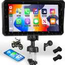 SIXTOP Motorcycle CarPlay Screen with Wireless Apple CarPlay Android Auto, 6 Inch IP68 Waterproof Touch Screen GPS Navigation for Motorbike Dual Bluetooth, Mirror Link, EQ, Siri Google Voice Control